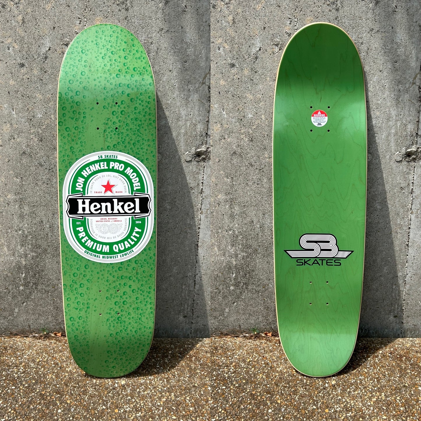 SBSkates Jon Henkel "Bottle Series" Skateboard Deck-8.75" Football Shape